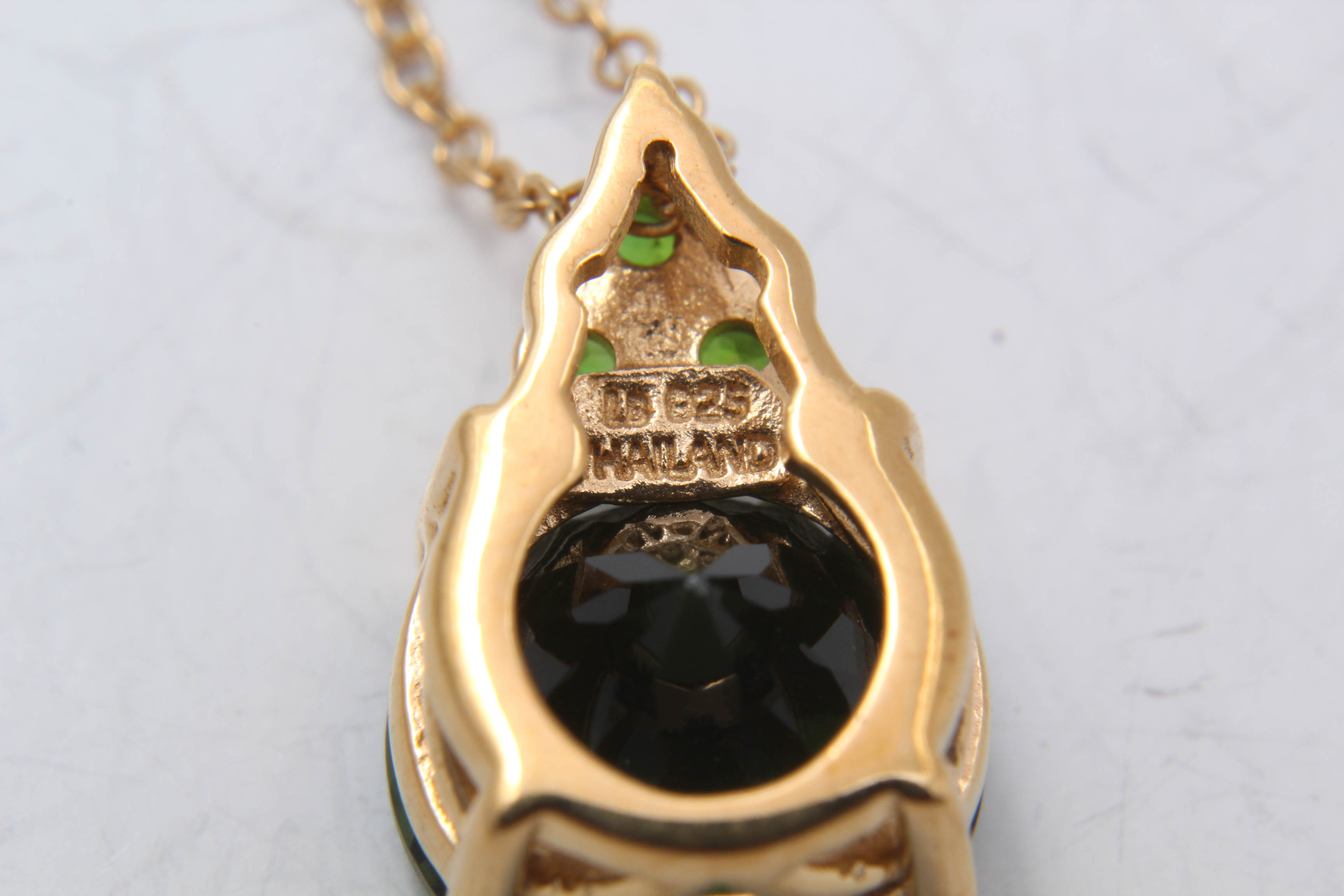 Gold Wash on Sterling Silver Moldavite Necklace