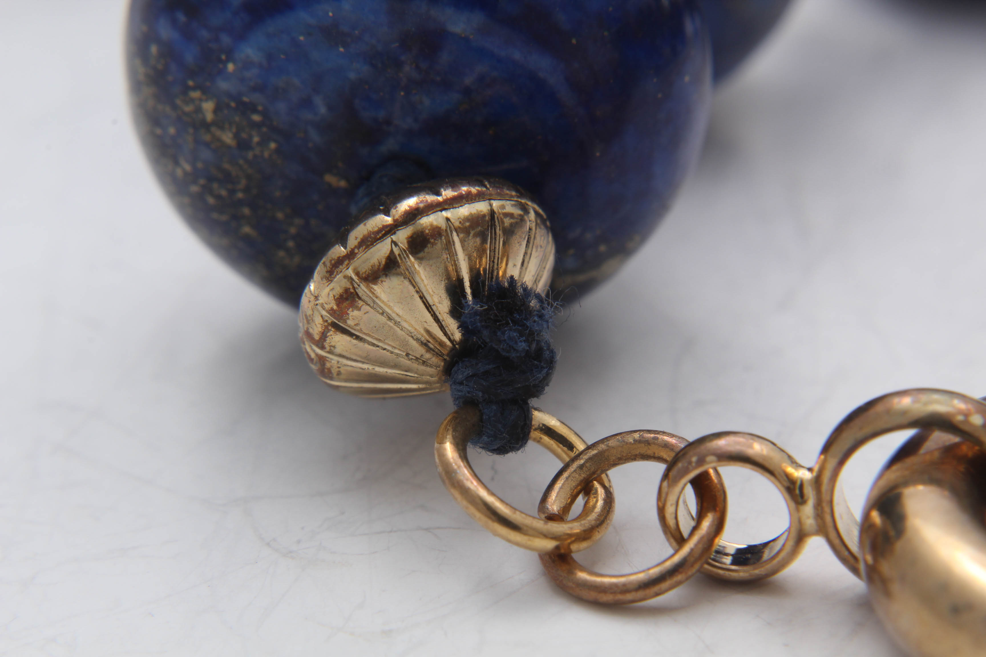 Gold Tone Lapis Lazuli Beaded Bracelets