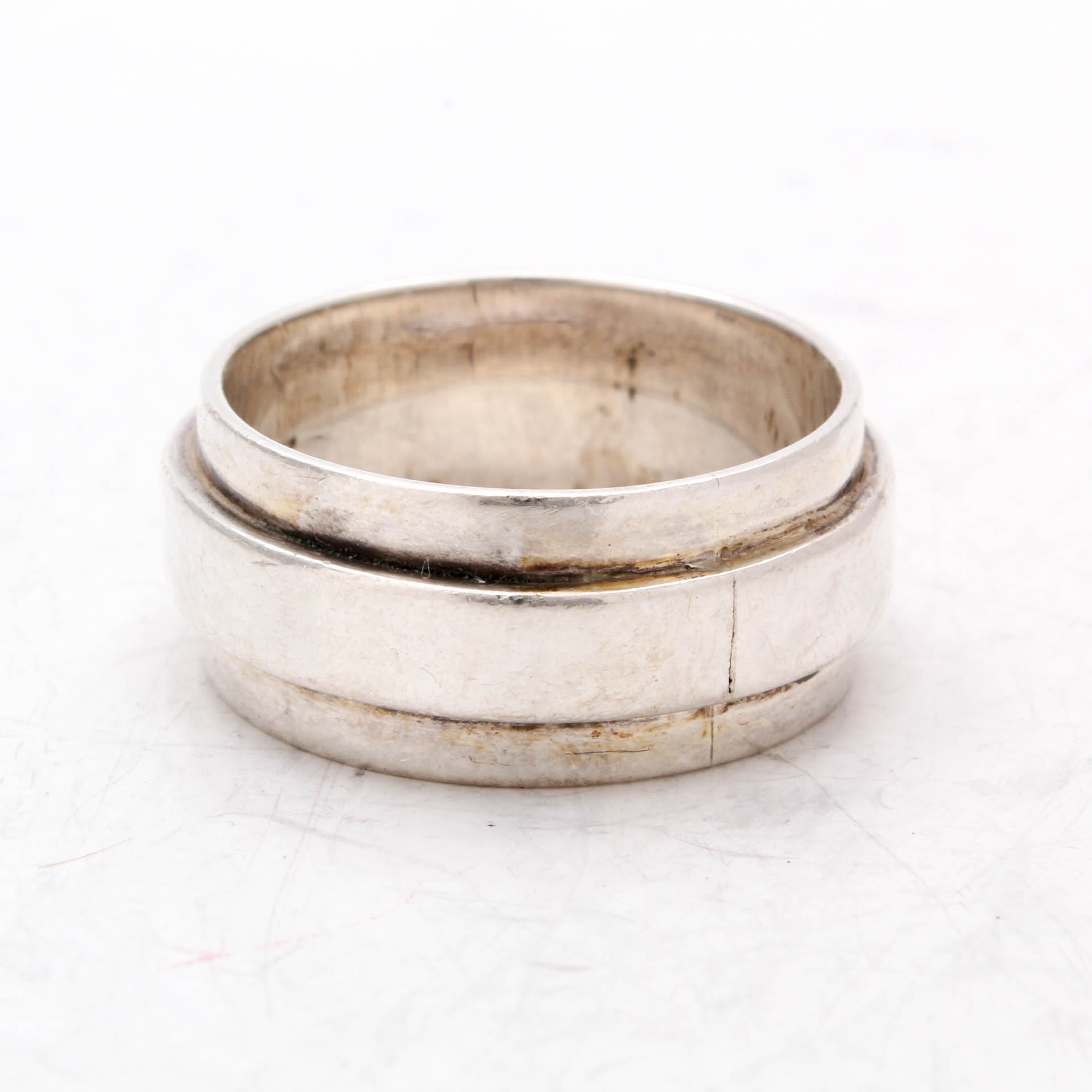 Sterling Silver Ring with Imitation Coral