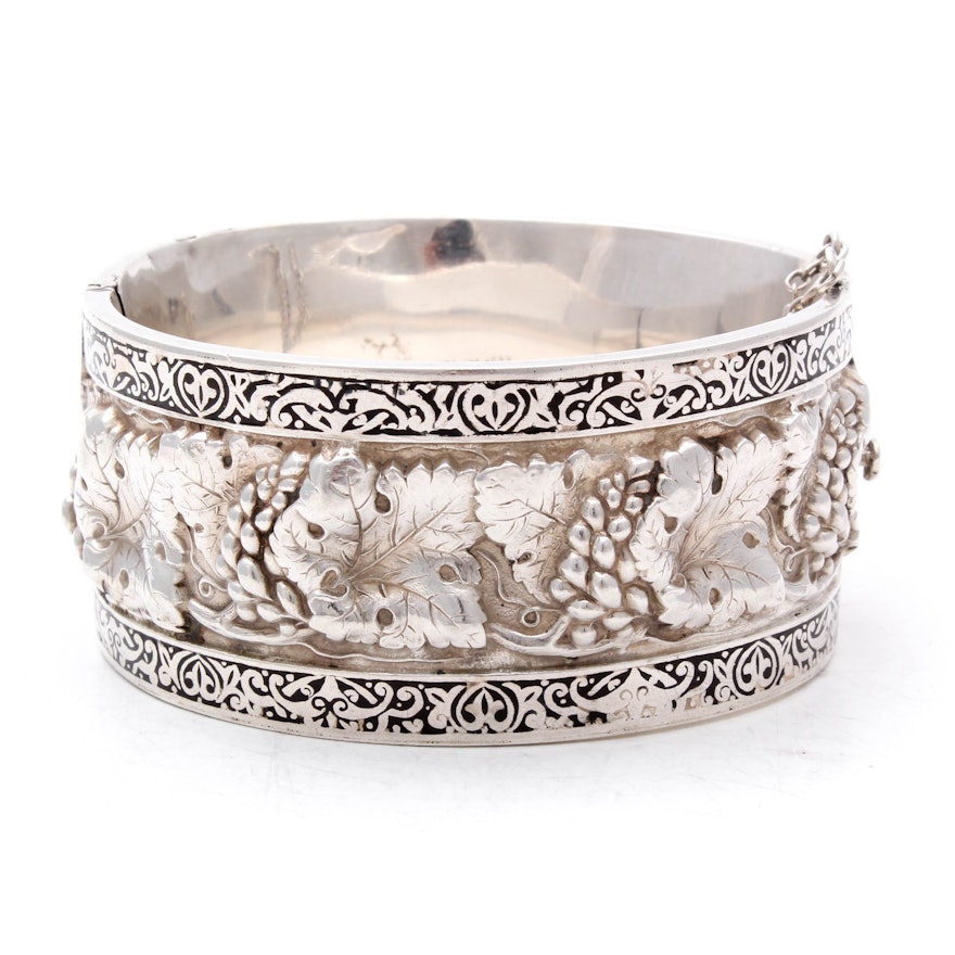 Topazio of Portugal Sterling Silver Cuff Bracelet