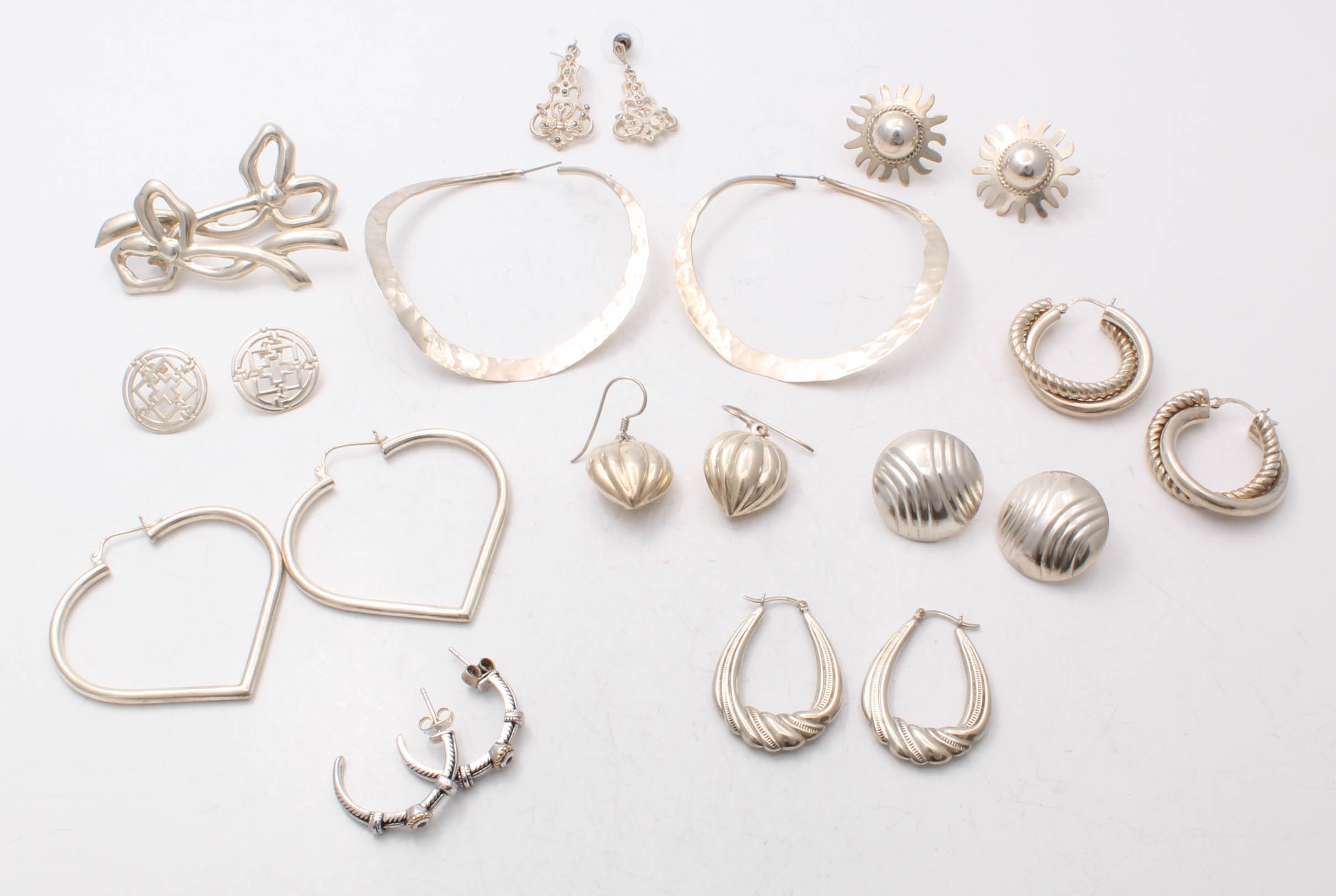 Contemporary Sterling Silver Earrings