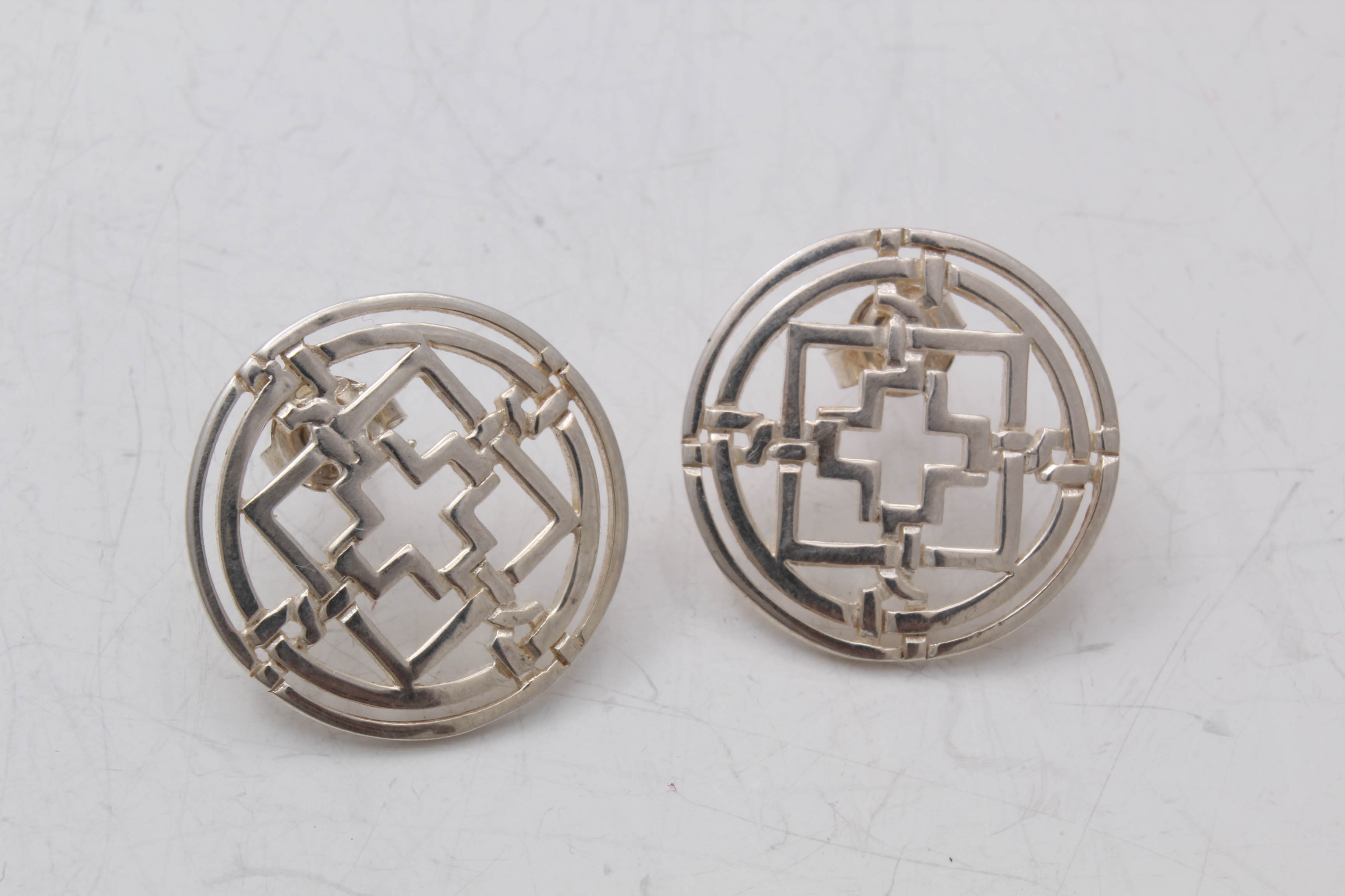 Contemporary Sterling Silver Earrings