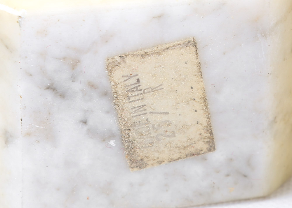 Brass Owl and Italian Marble Bookends