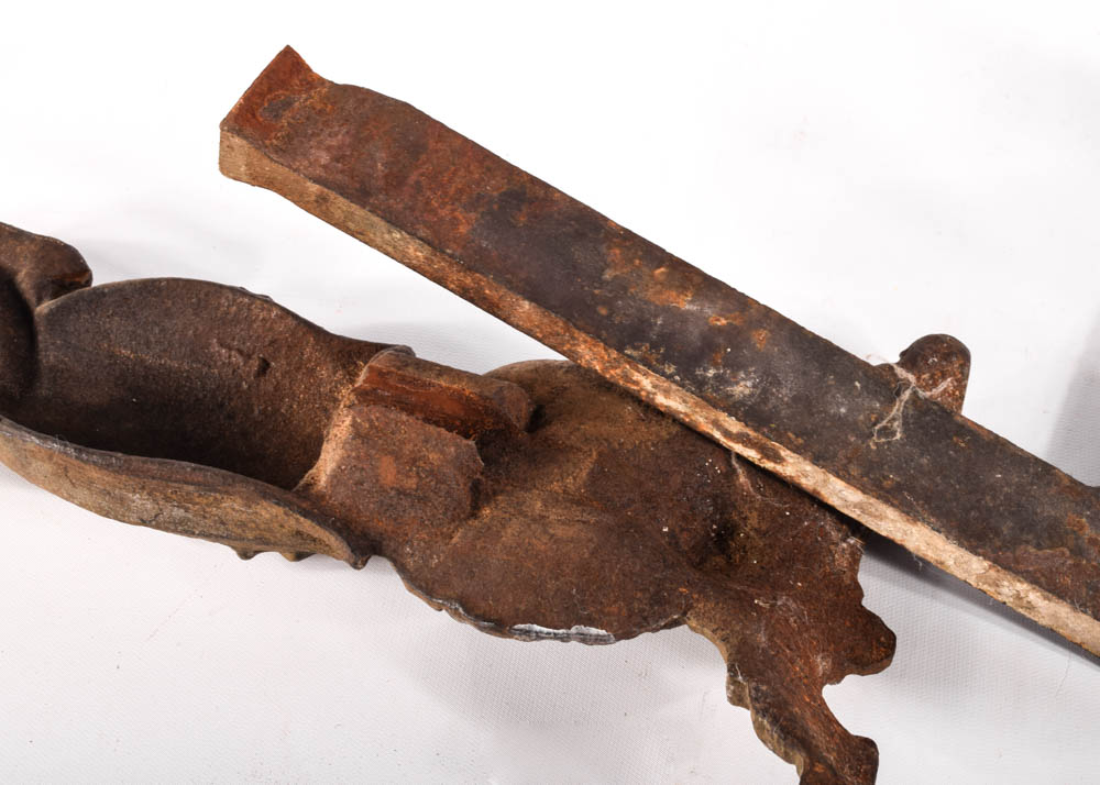 Antique "Lady Liberty" Cast Iron Andirons