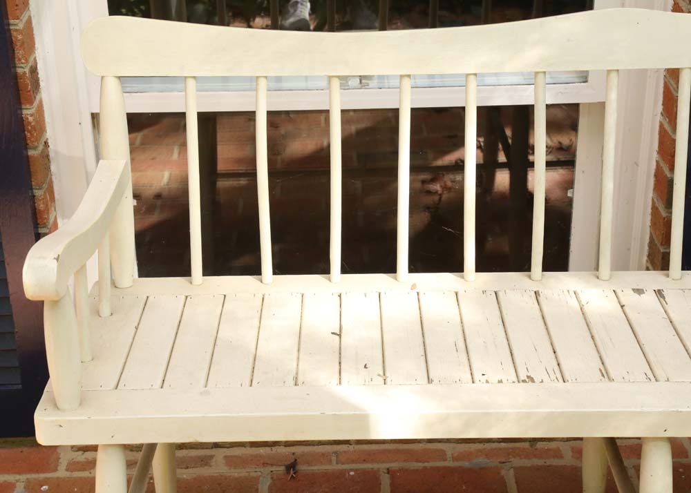 White Colonial Style Bench