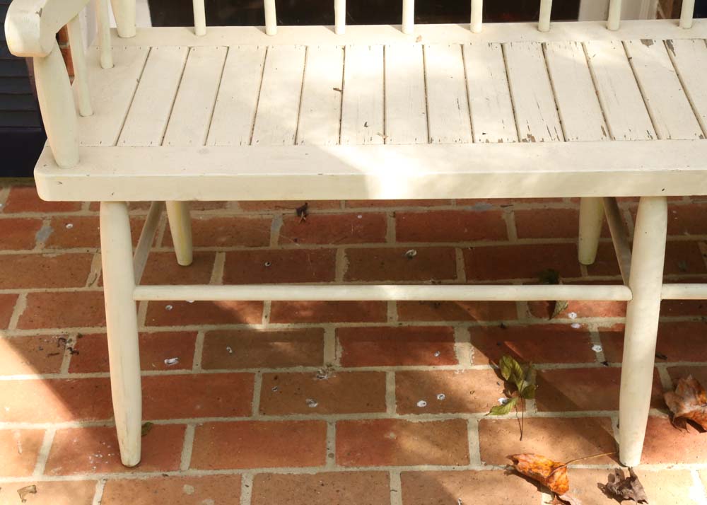 White Colonial Style Bench