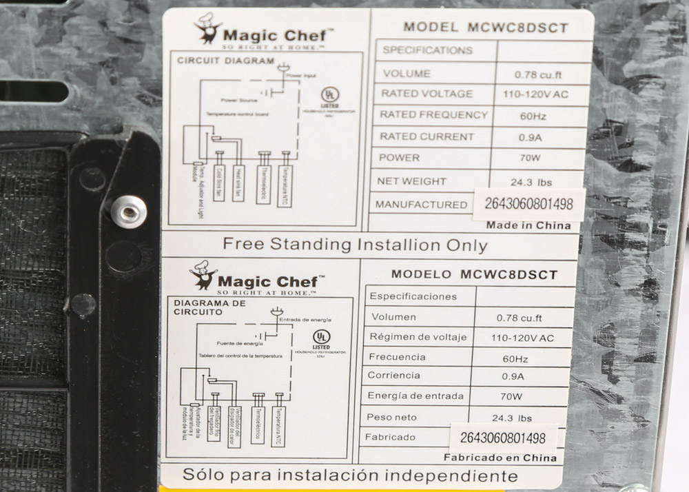 Magic Chef Countertop Wine Refrigerator