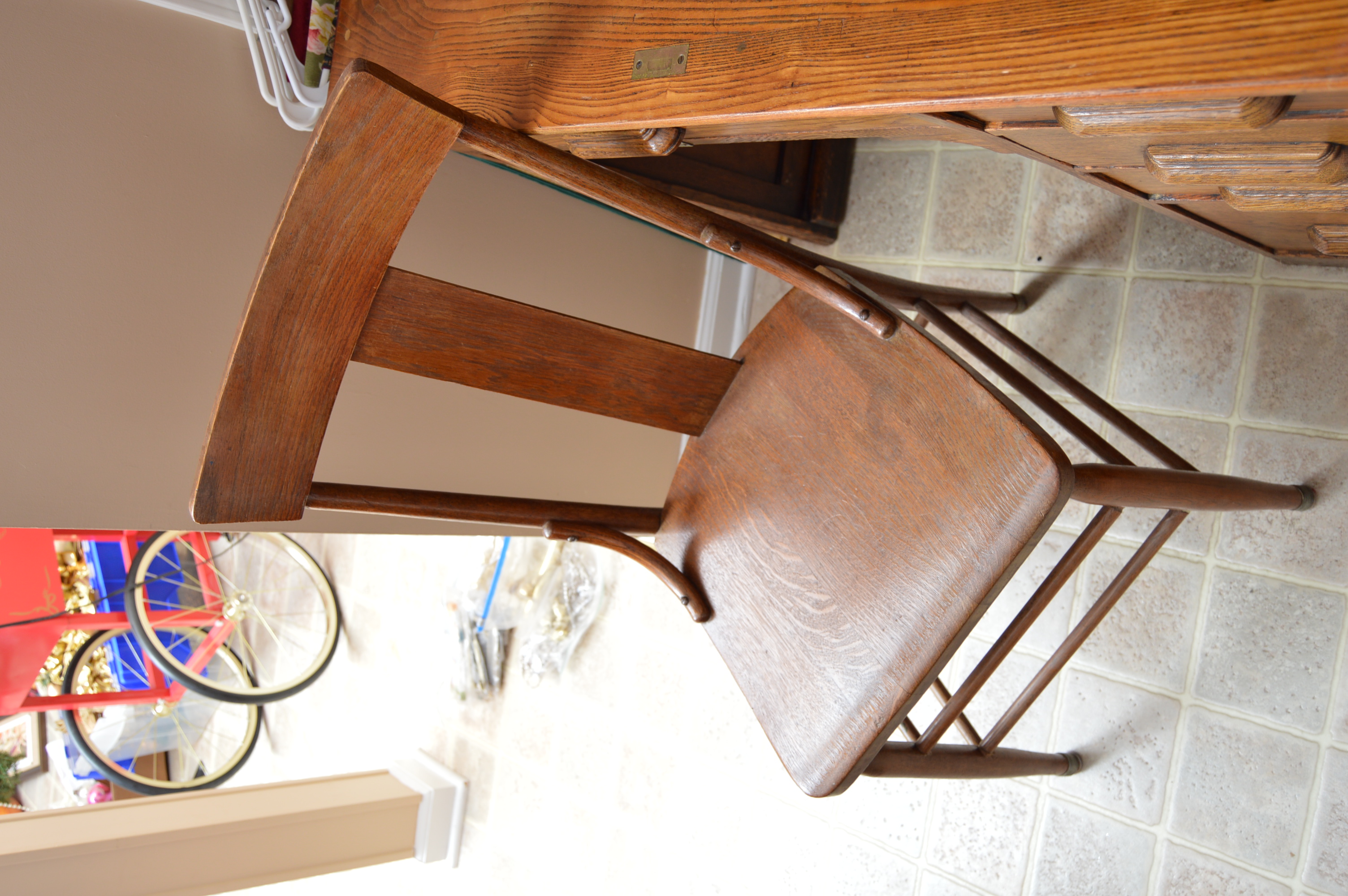 Vintage Oak Desk and Chair