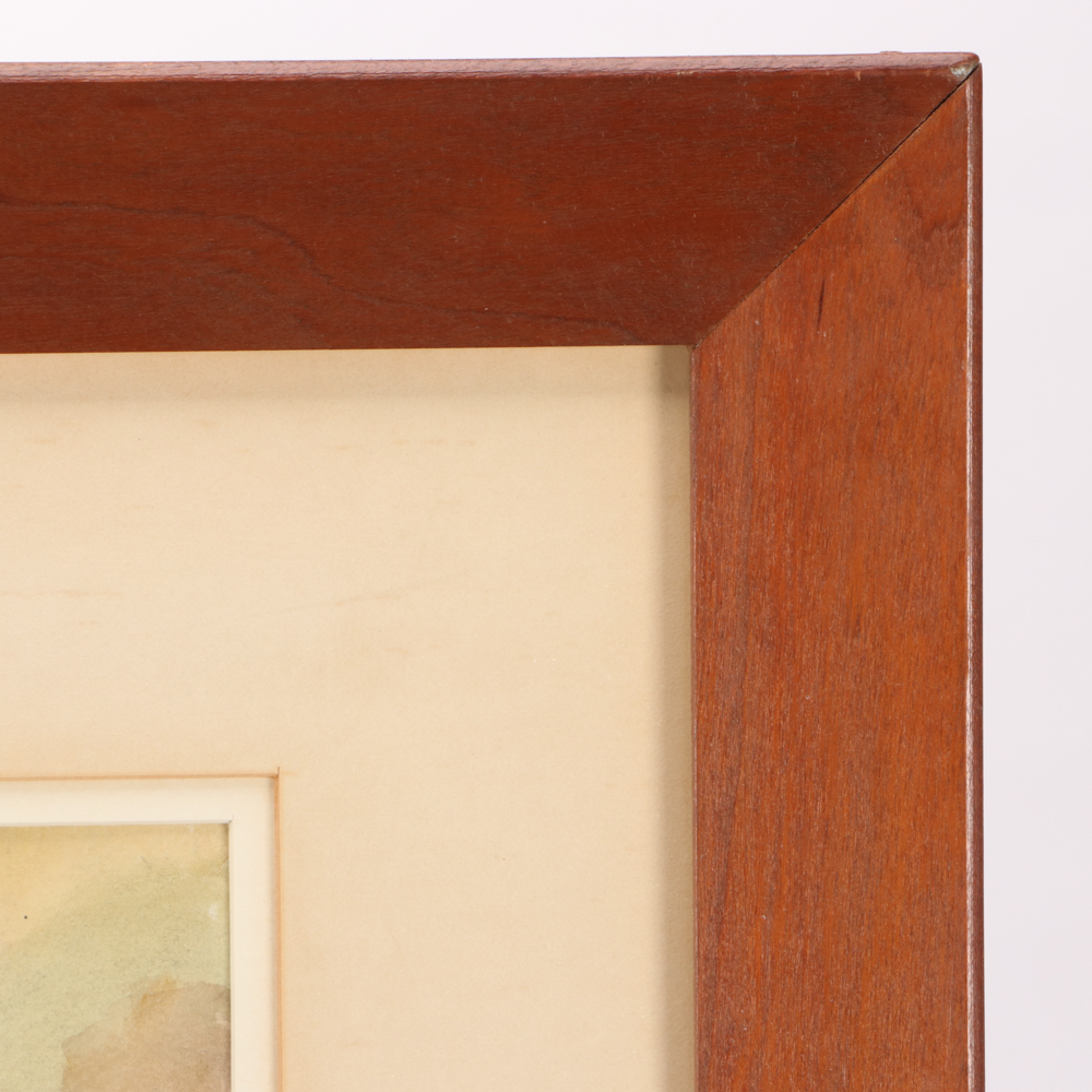 Alice Schille Watercolor Painting "Child on Green Chair"