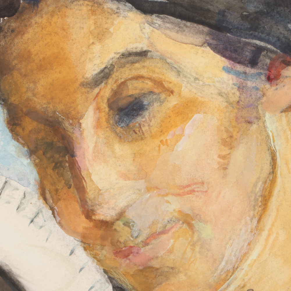 Alice Schille Watercolor Painting "White Bonnet"