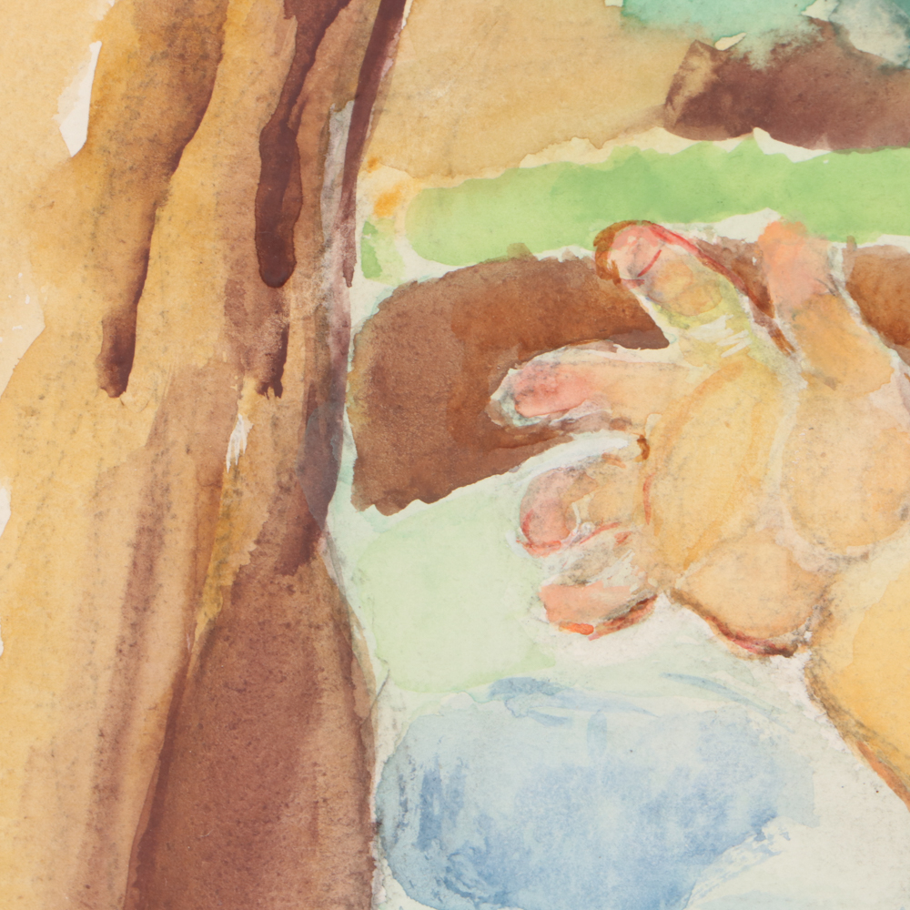 Alice Schille Watercolor Painting "White Bonnet"