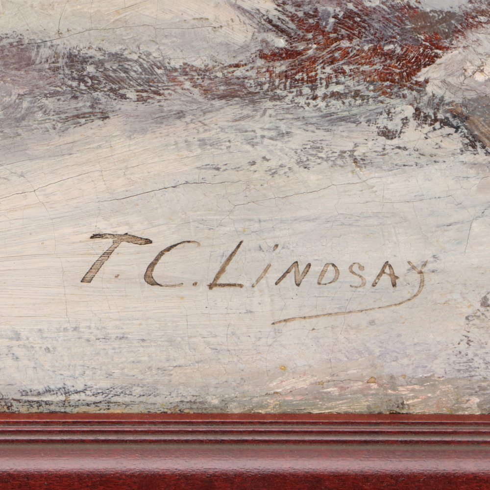 T. C. Lindsay Oil Painting of Winter Scene