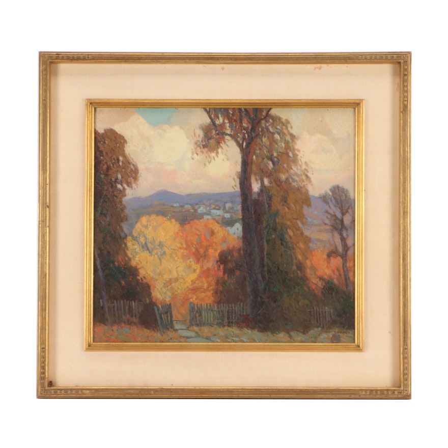 Carl Rudolph Krafft Autumn Landscape Oil Painting