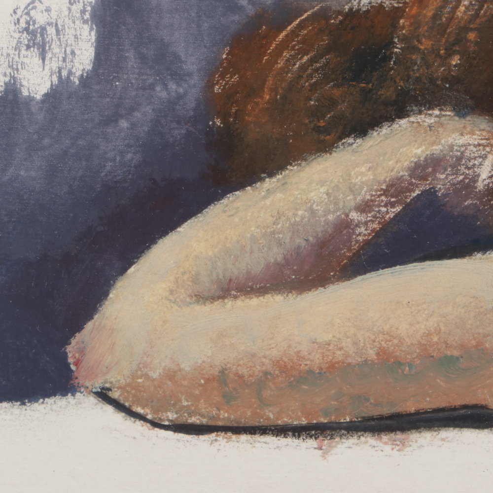Leon Kroll Reclining Figure Gouache and Graphite Painting