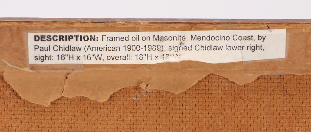 Paul Chidlaw Oil Landscape Painting "Mendocino Coast"