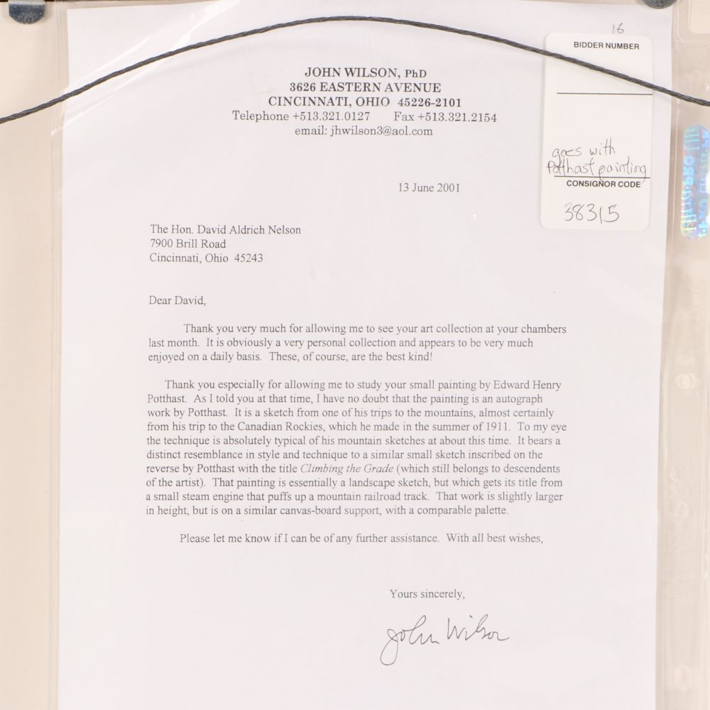 Edward Henry Potthast Early 20th-Century Oil Landscape Painting