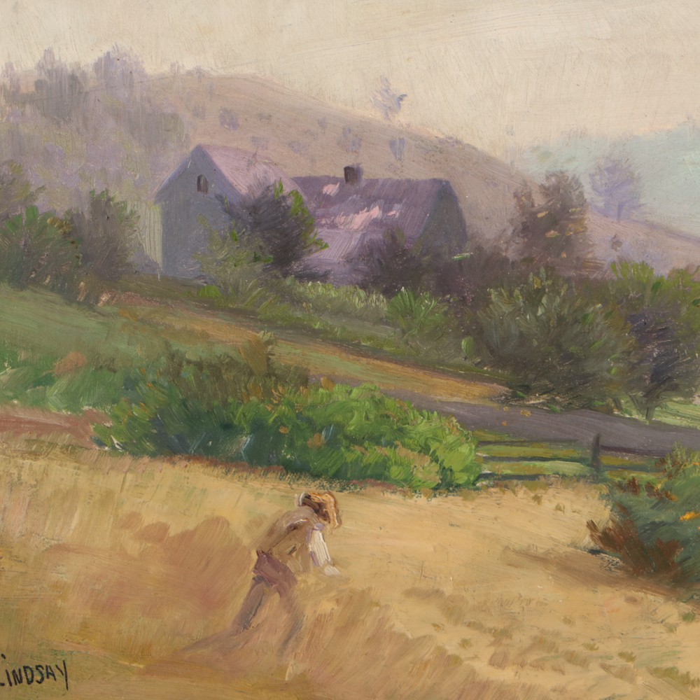 T. C. Lindsay Oil Painting "In the Fields"