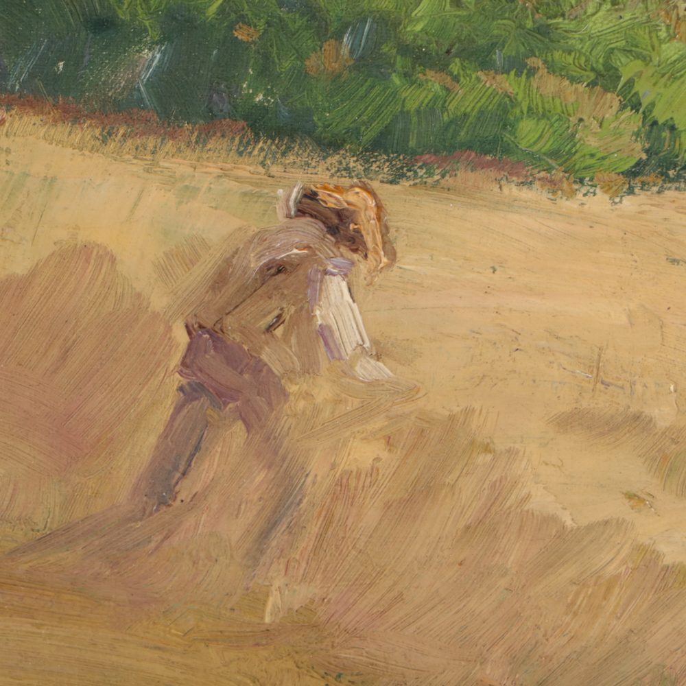 T. C. Lindsay Oil Painting "In the Fields"