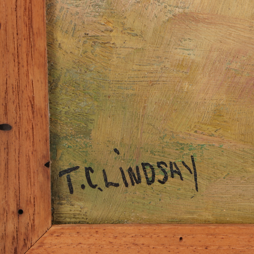 T. C. Lindsay Oil Painting "In the Fields"