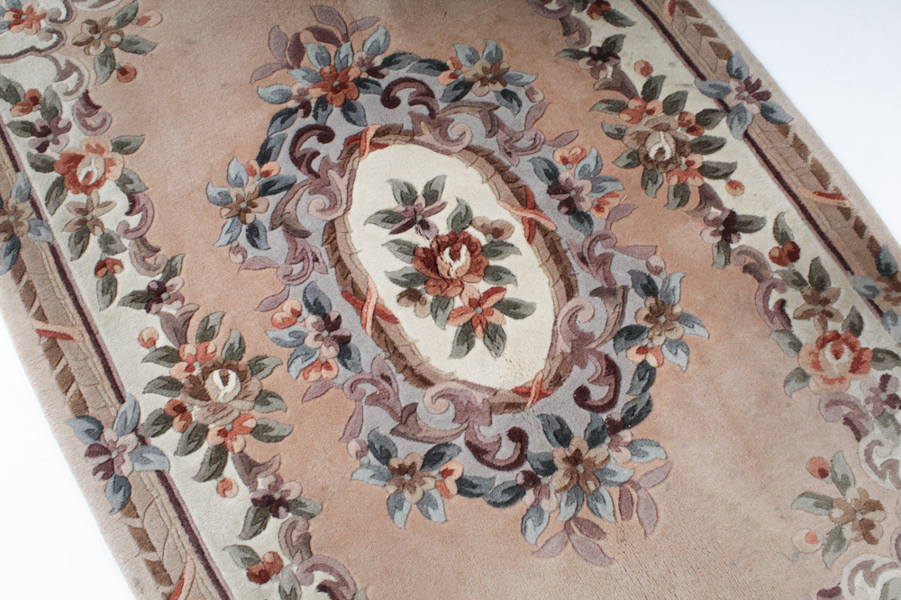 Semi-Antique Hand-Knotted Sino-French Aubusson Style Area Rug