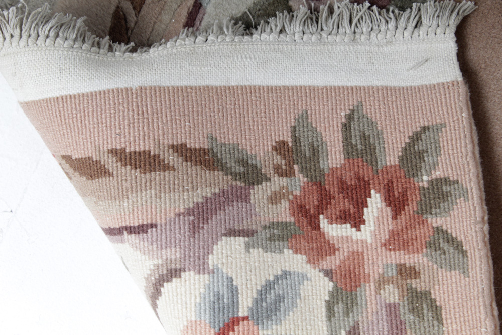 Semi-Antique Hand-Knotted Sino-French Aubusson Style Area Rug