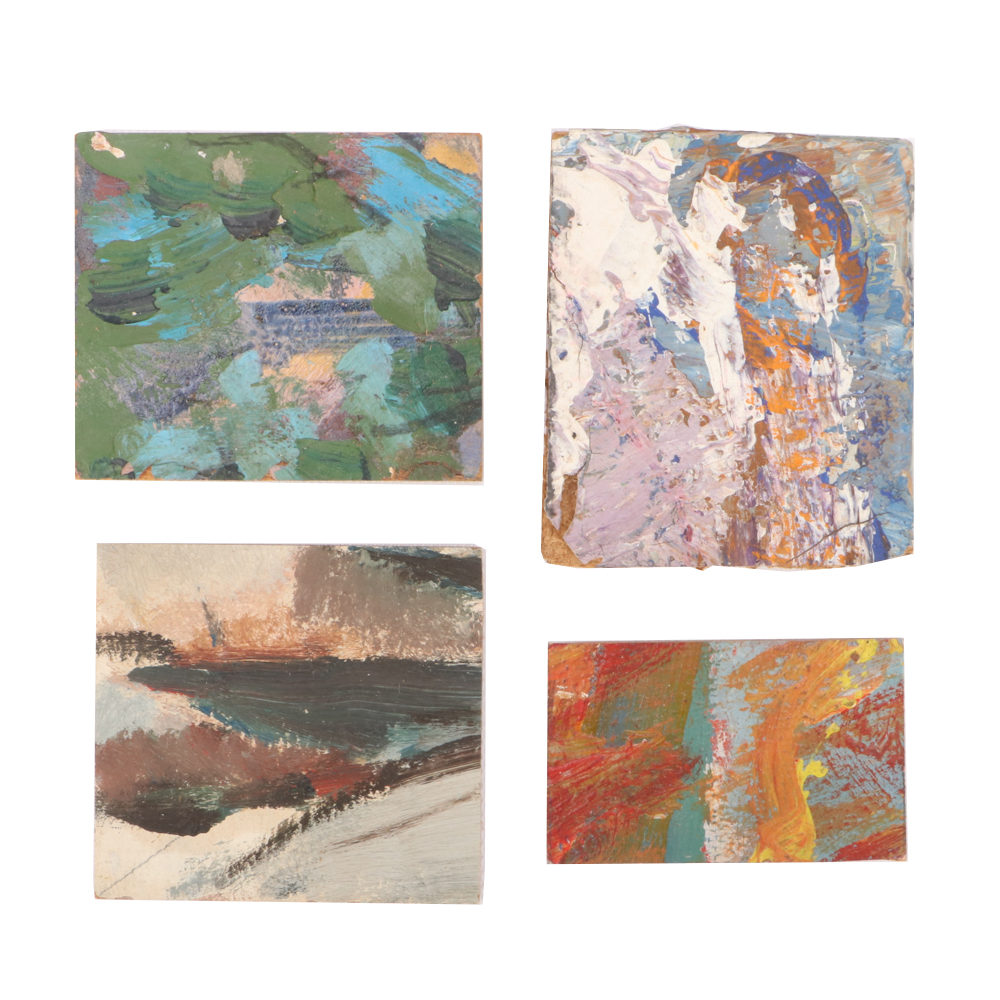 Four Paul Chidlaw Miniature Oil Paintings on Panel