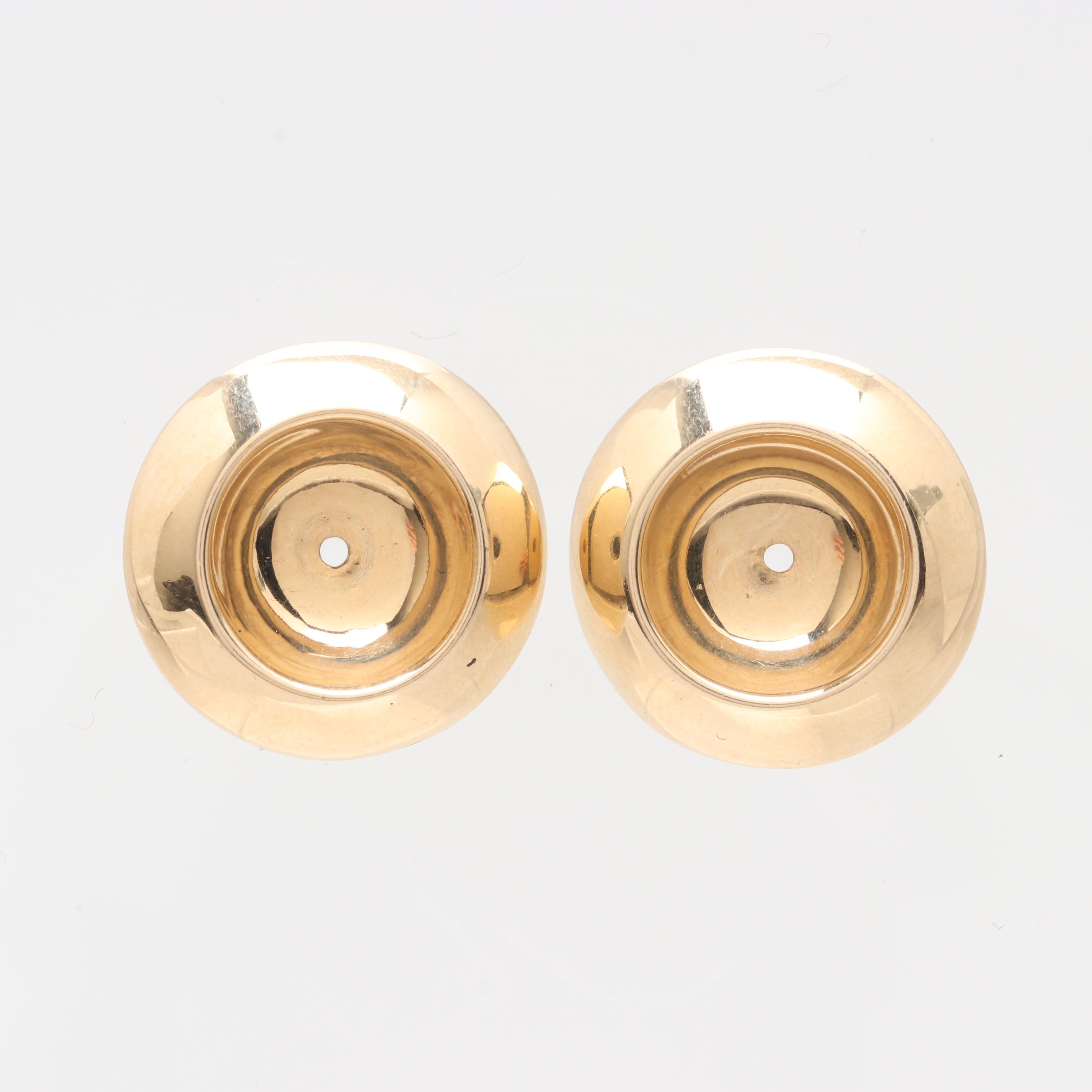 14K Yellow Gold Circular Earring Jackets