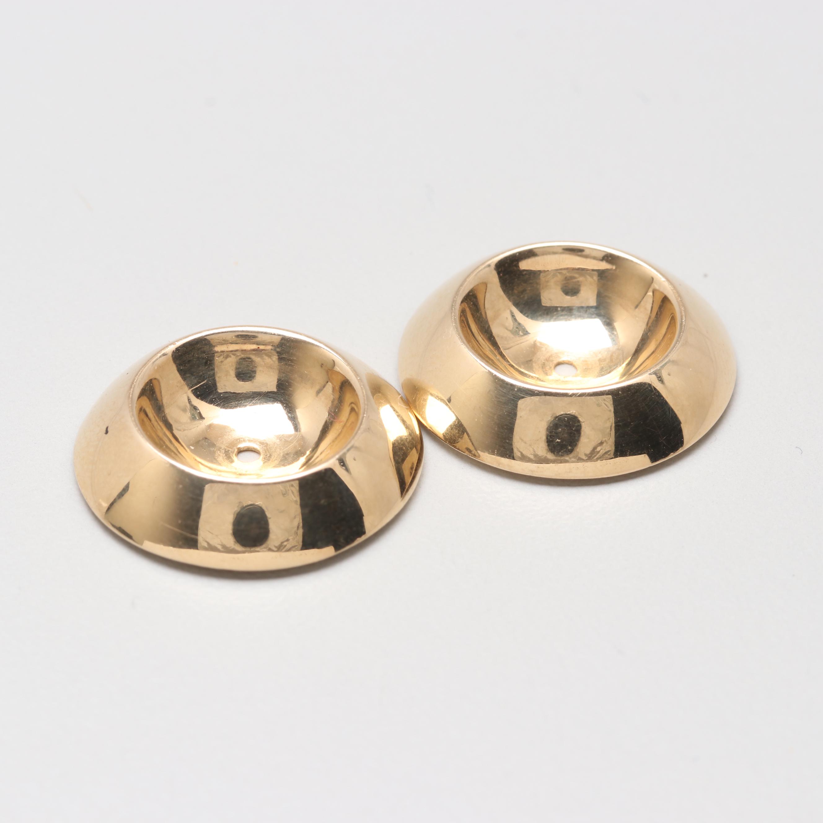 14K Yellow Gold Circular Earring Jackets