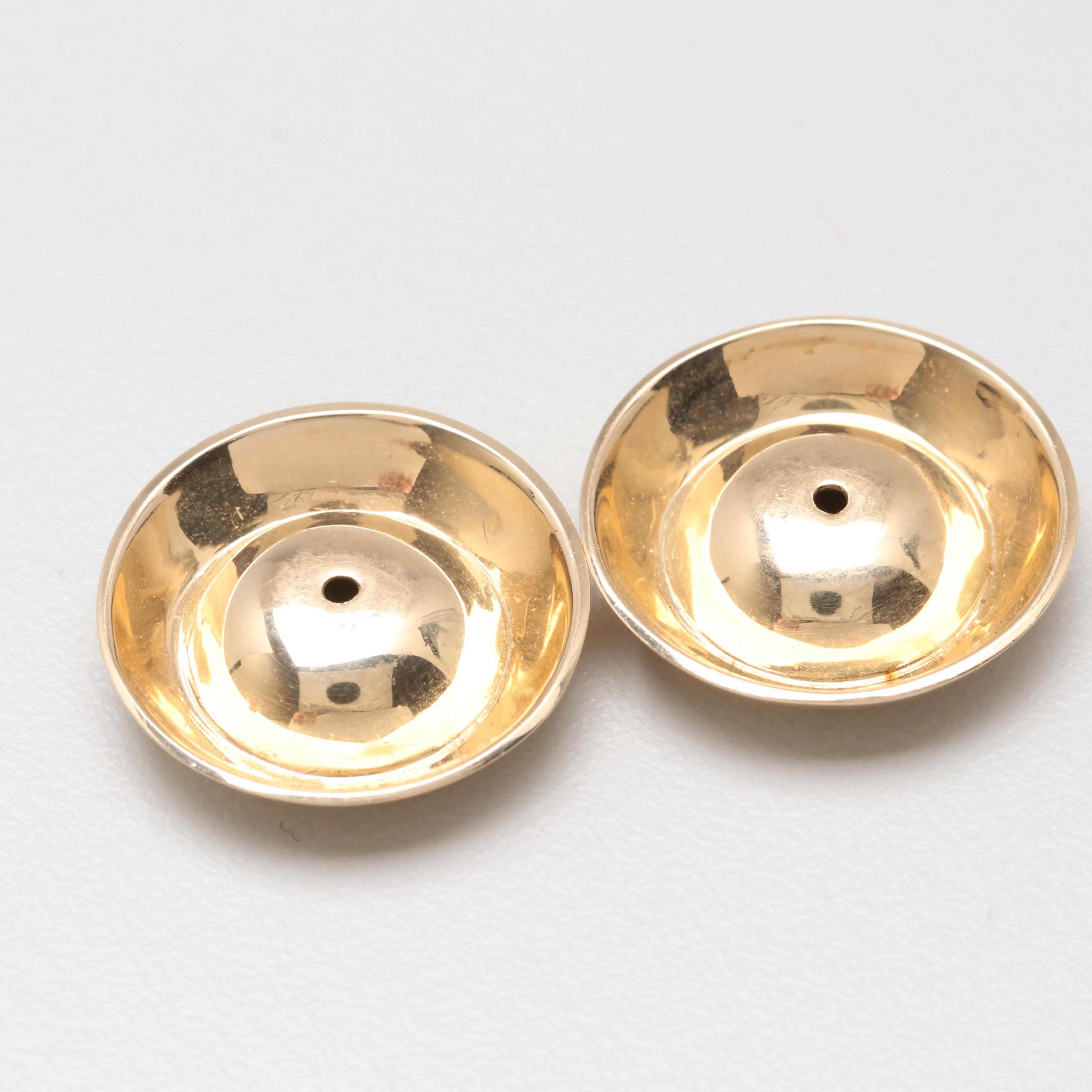 14K Yellow Gold Circular Earring Jackets
