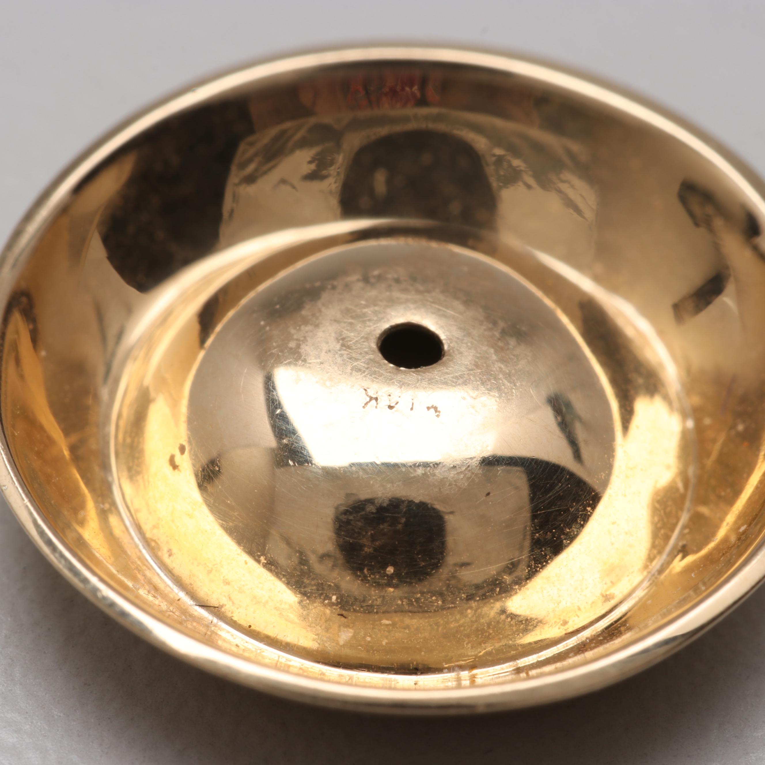 14K Yellow Gold Circular Earring Jackets