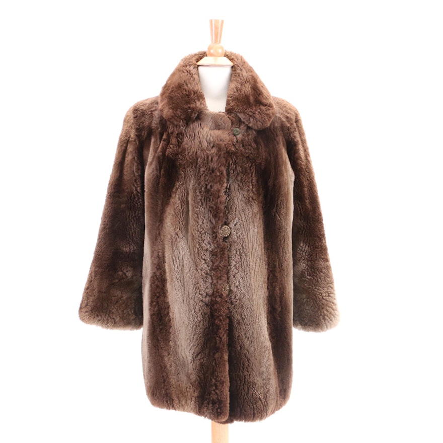 Circa 1960s Vintage Levine & Rosenberg Sheared Beaver Fur Coat