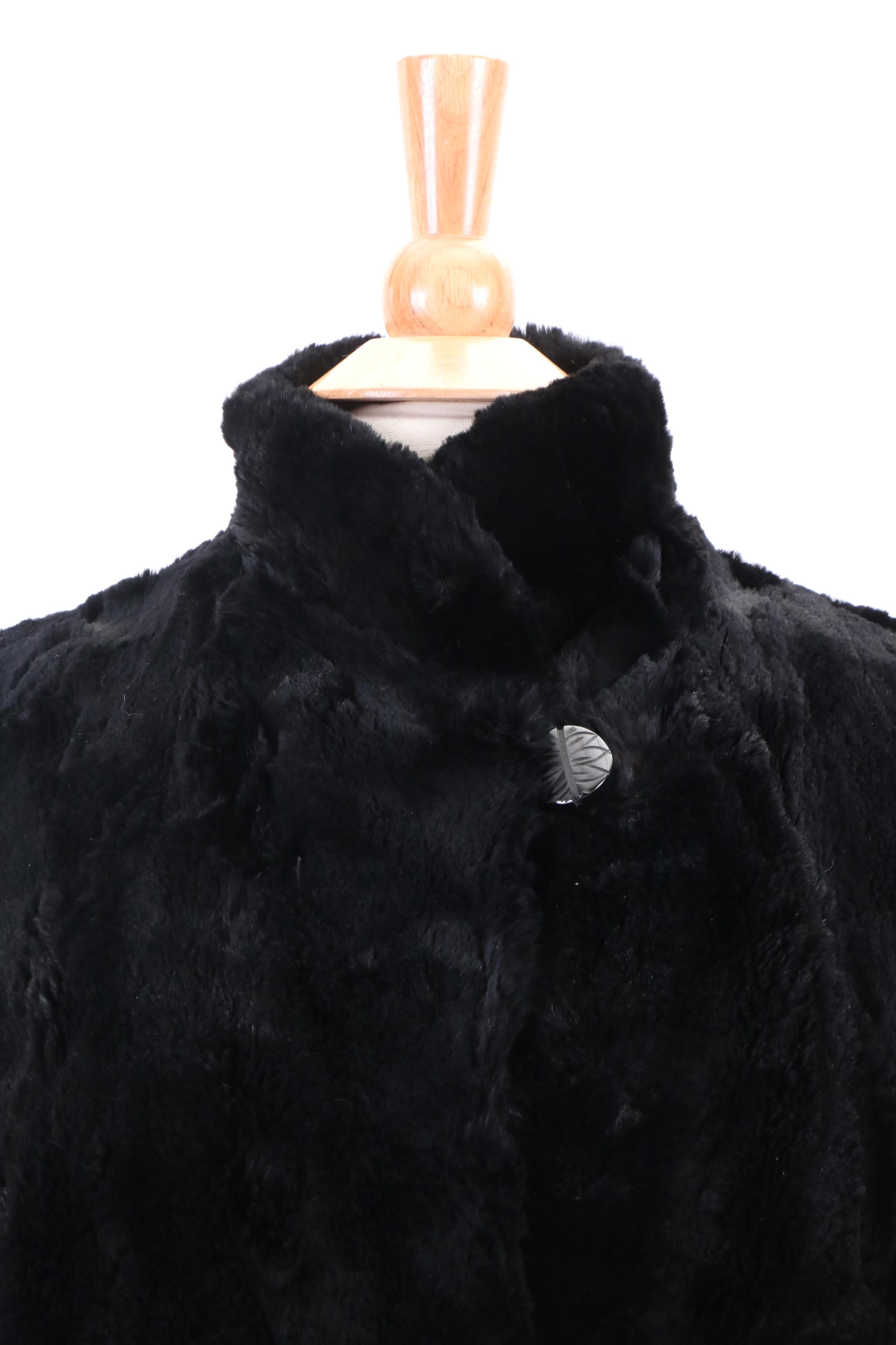 Circa 1940s Vintage Stern's Seal Dyed Rabbit Fur Coat