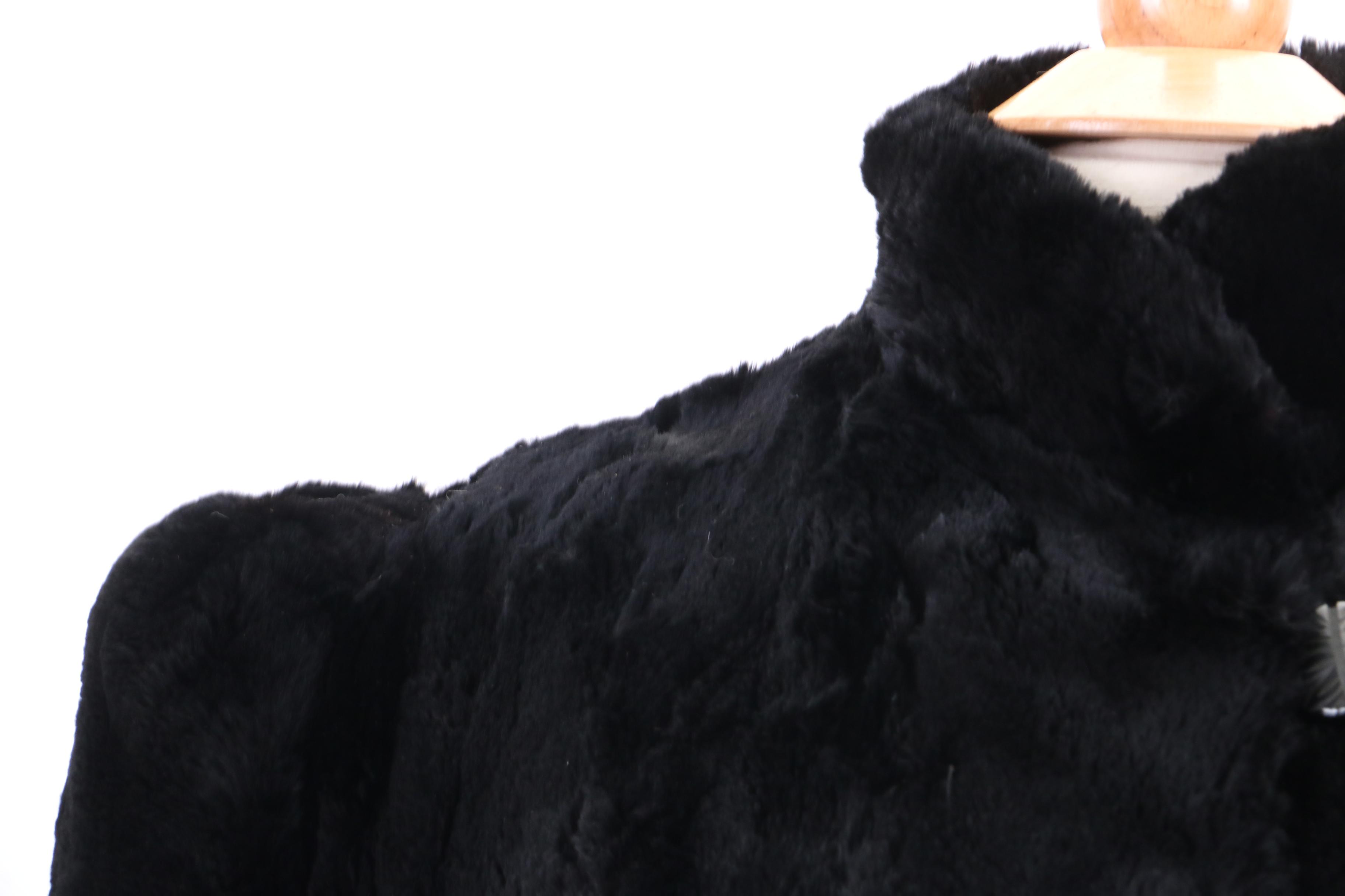 Circa 1940s Vintage Stern's Seal Dyed Rabbit Fur Coat