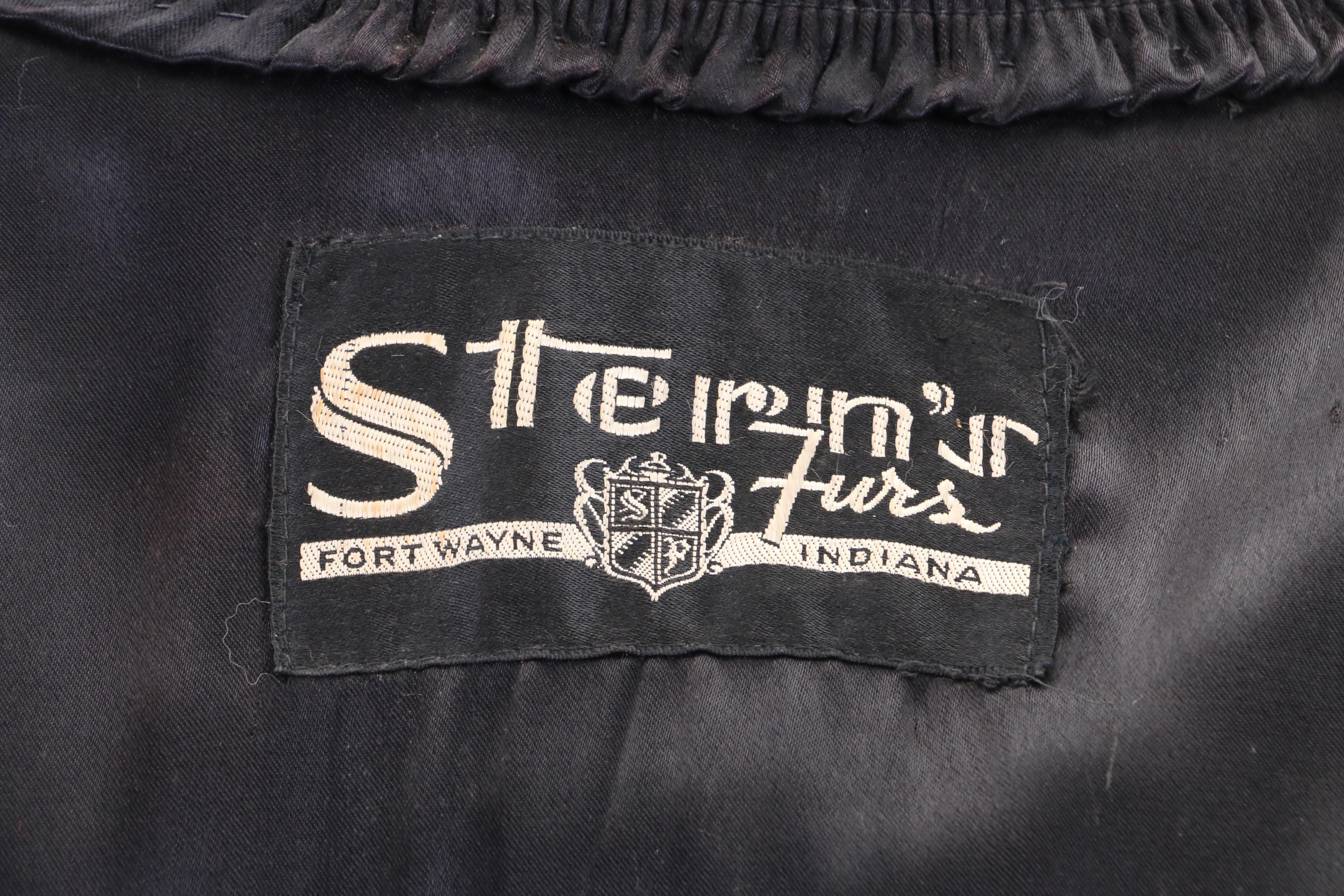 Circa 1940s Vintage Stern's Seal Dyed Rabbit Fur Coat