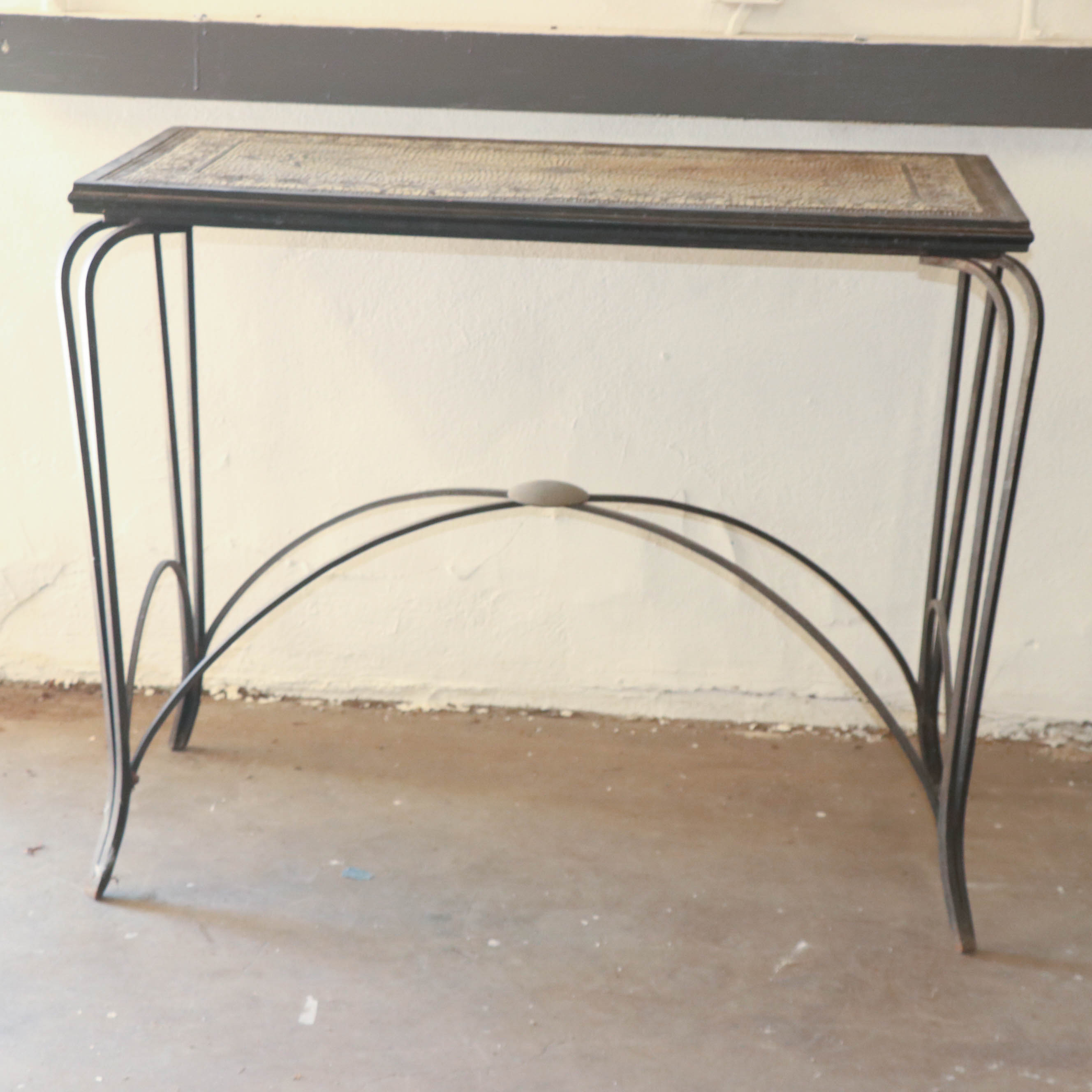 Mosaic Top Metal Console Table