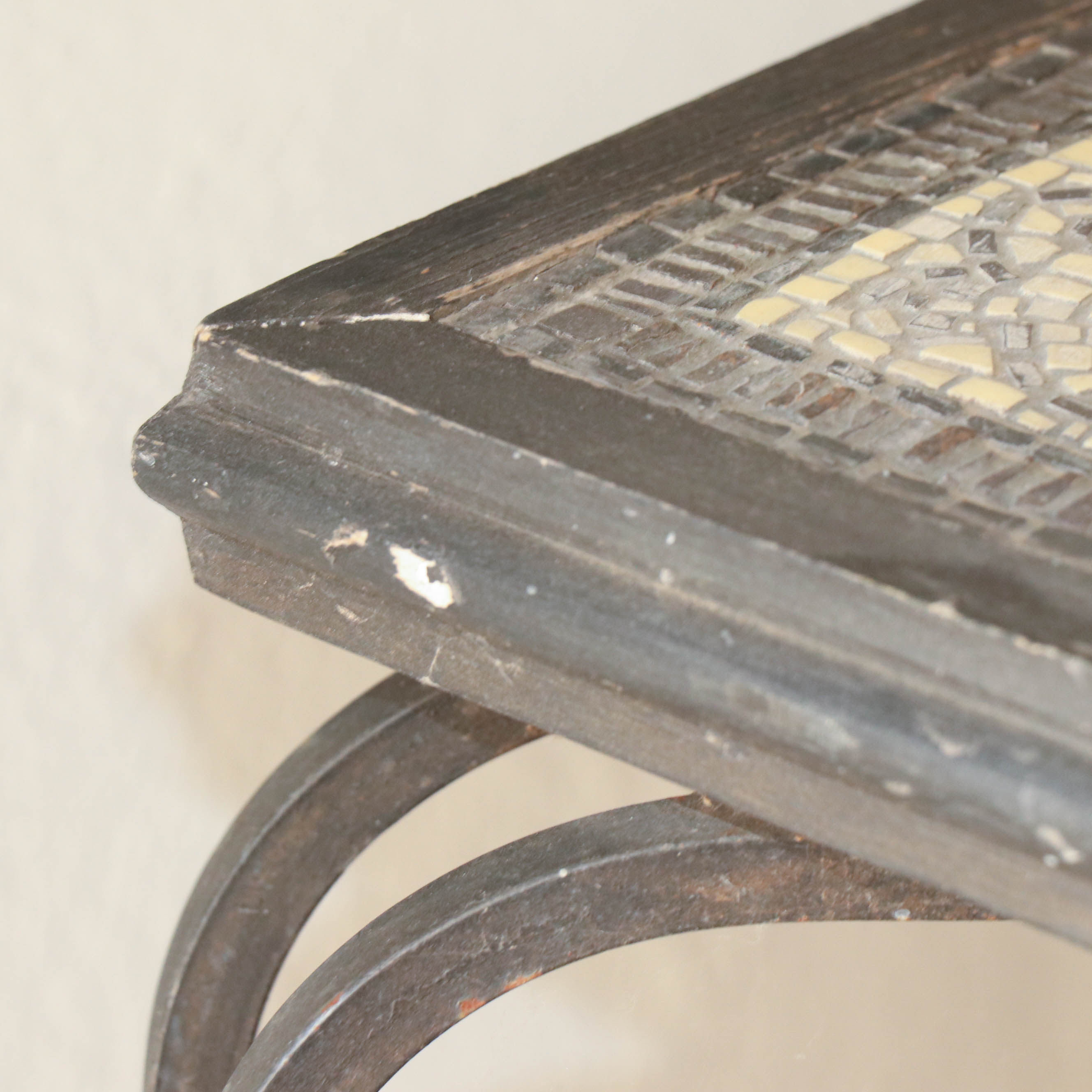 Mosaic Top Metal Console Table