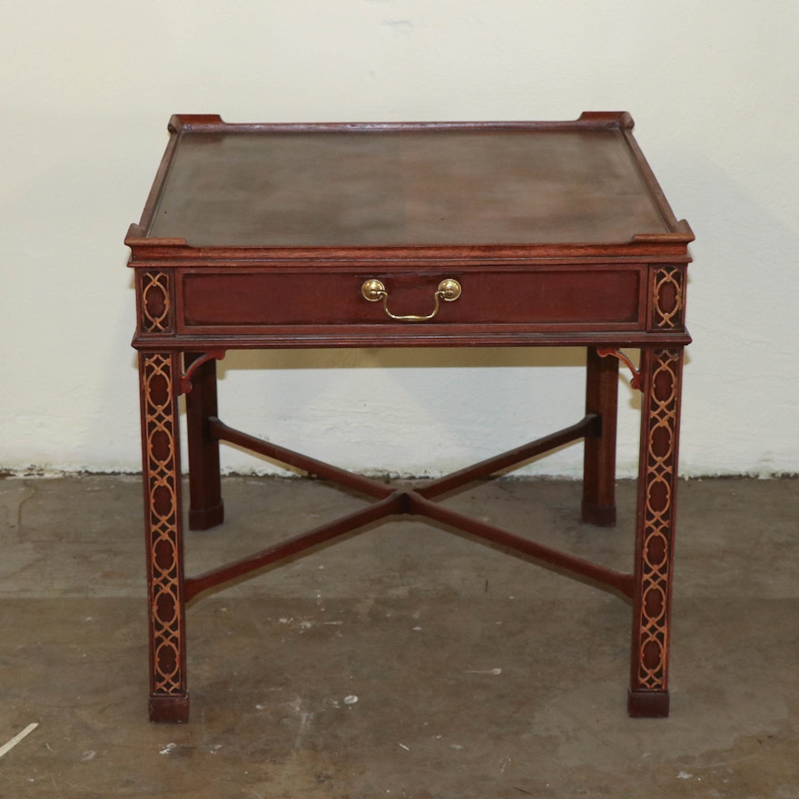 Chinese Chippendale Style Side Table by Baker Furniture, Late 20th Century