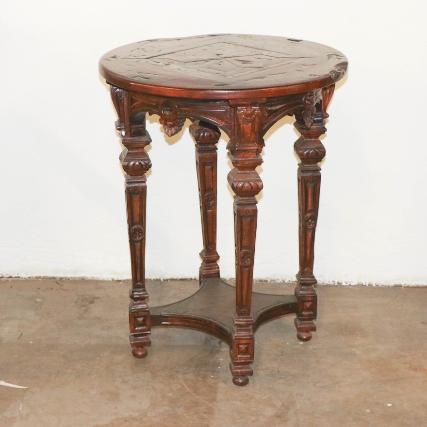 Renaissance Revival Style Occasional Table, Late 20th Century