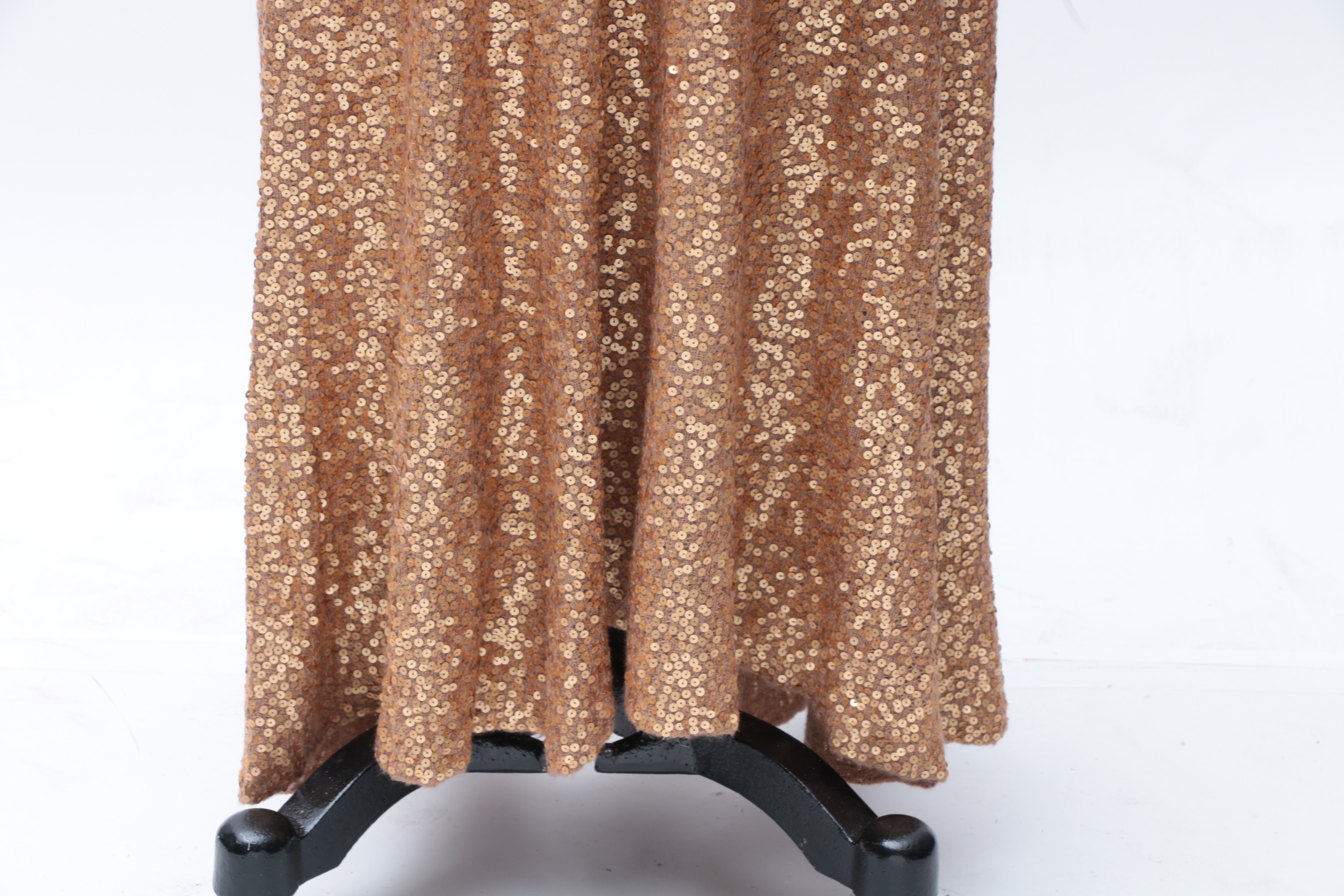 Donna Karan New York Label Gold Sequined Cashmere Gown and Wrap