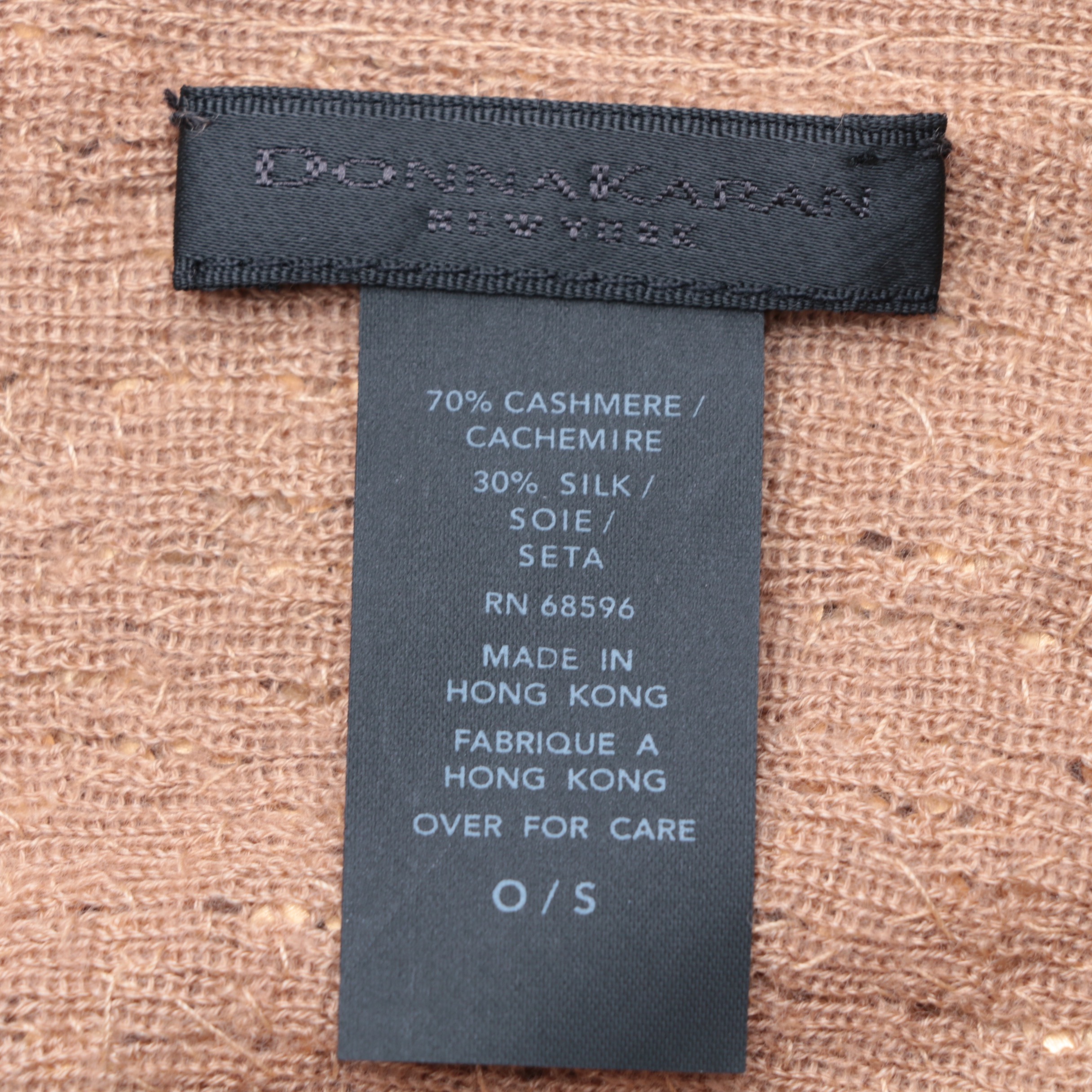 Donna Karan New York Label Gold Sequined Cashmere Gown and Wrap