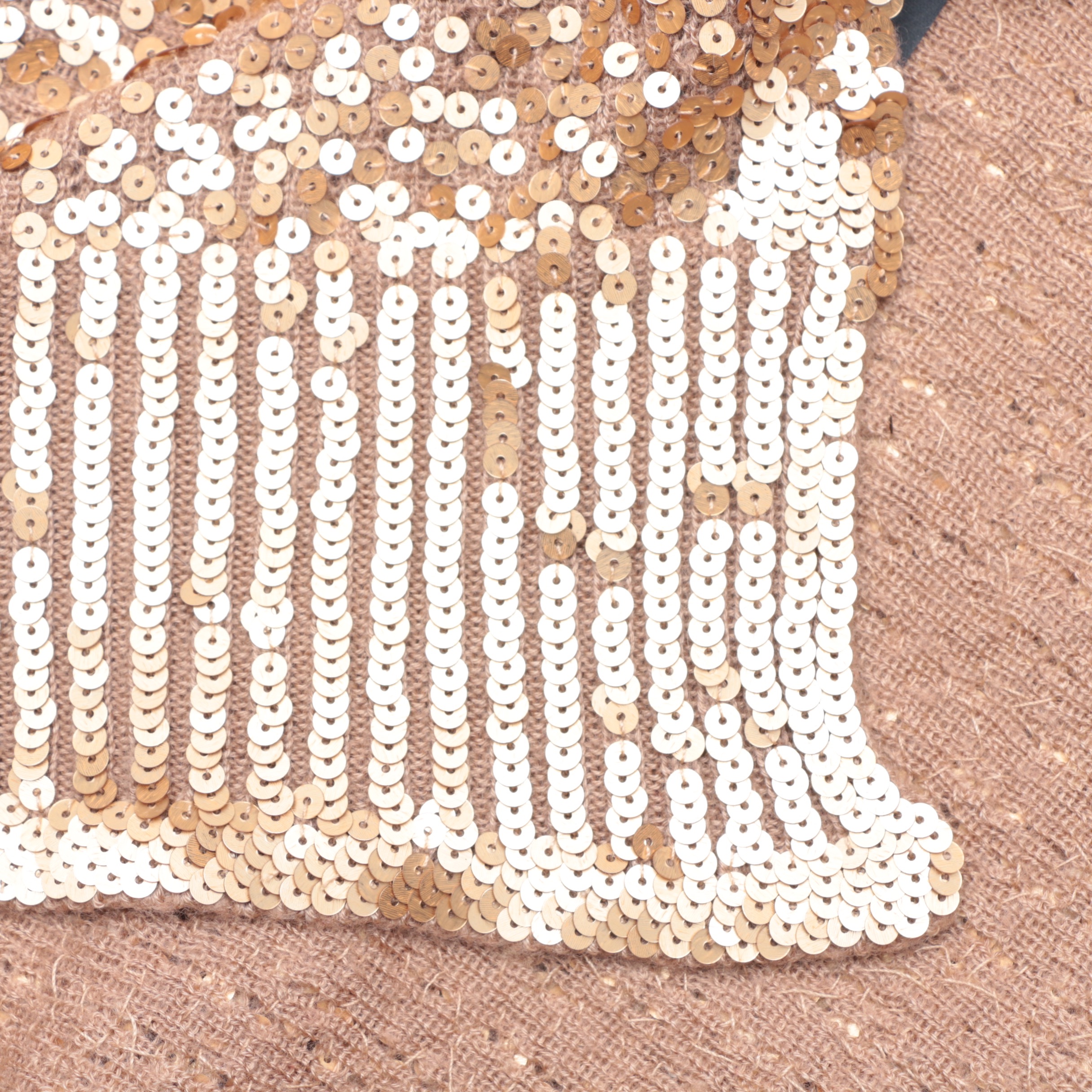 Donna Karan New York Label Gold Sequined Cashmere Gown and Wrap