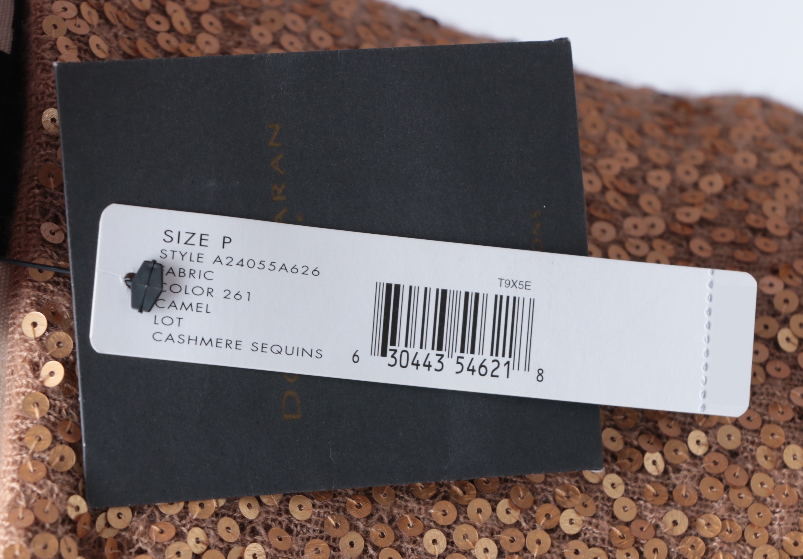 Donna Karan New York Label Gold Sequined Cashmere Gown and Wrap