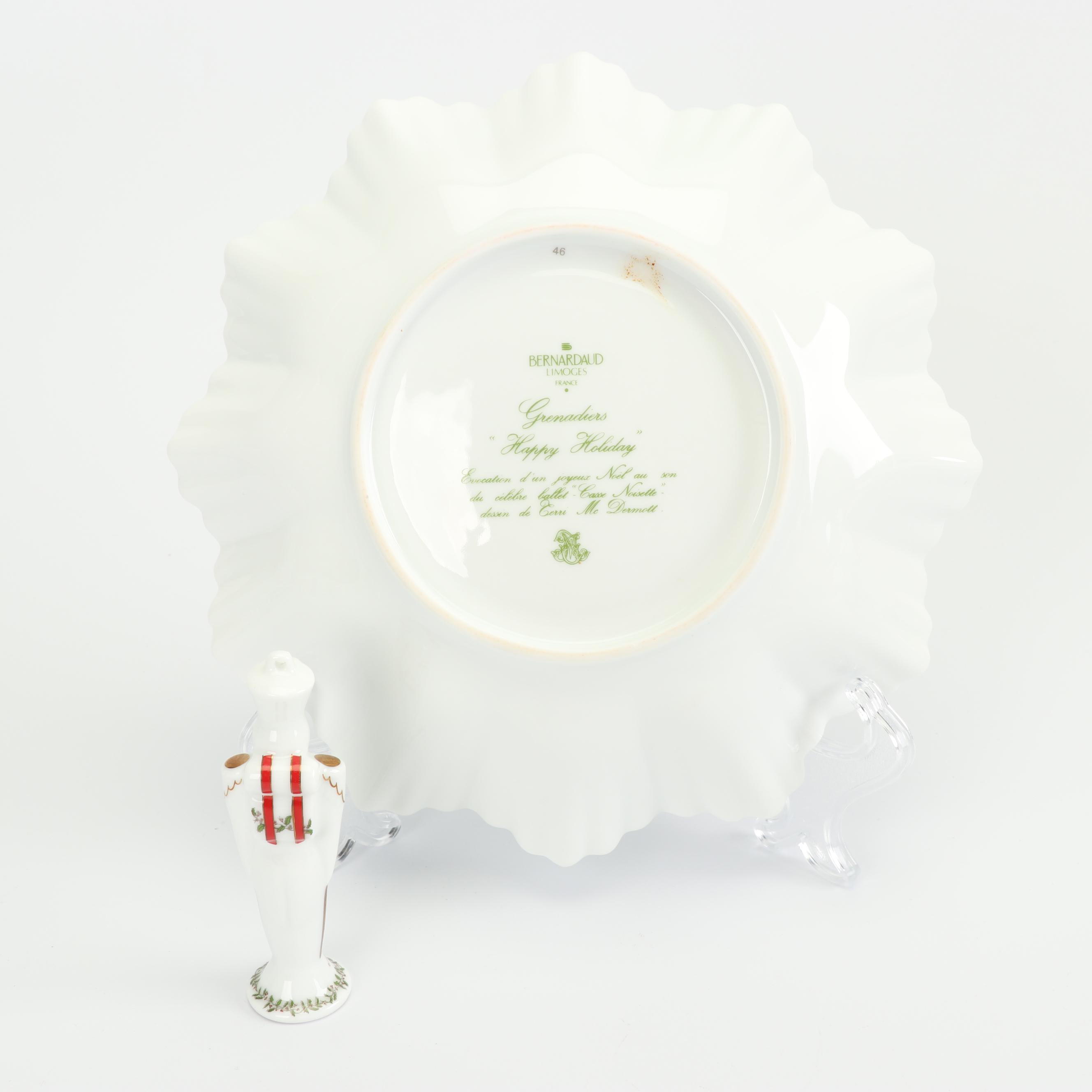 Bernardaud Limoges "Grenadiers" Porcelain Dinnerware and Ornament