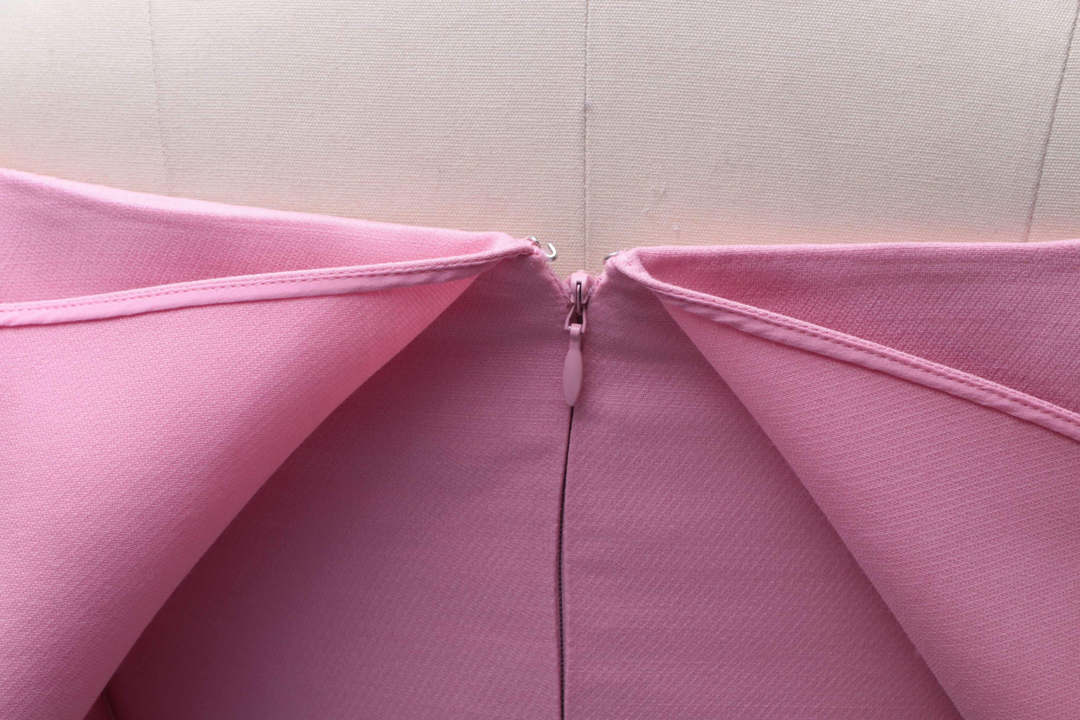 Valentino Pink Wool and Silk Off-The-Shoulder Ruffled Mini Dress