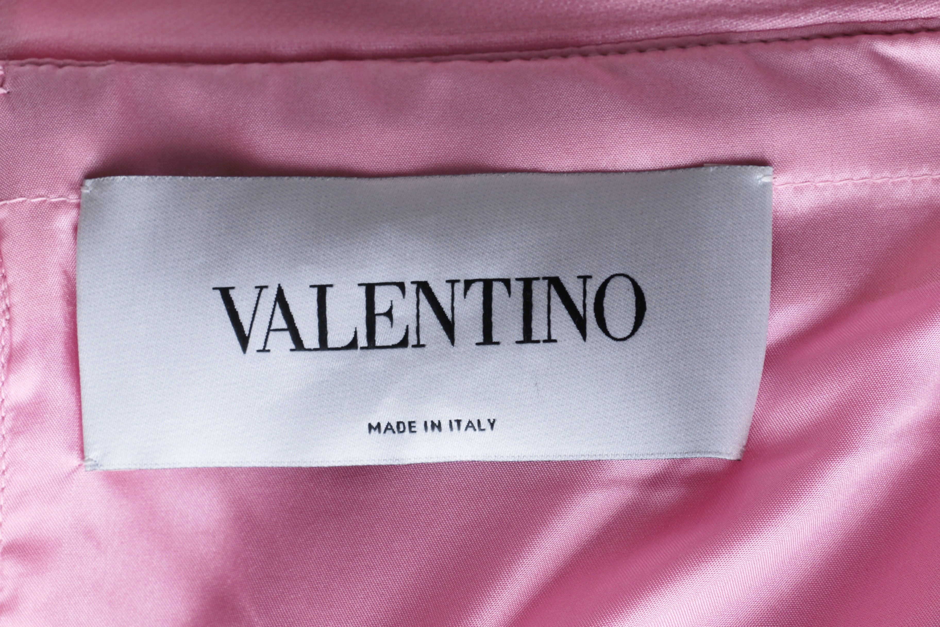 Valentino Pink Wool and Silk Off-The-Shoulder Ruffled Mini Dress