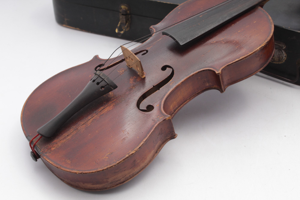 C. 1900 B&J New York Copy of Landolfi 4/4 Violin with Bow and Case