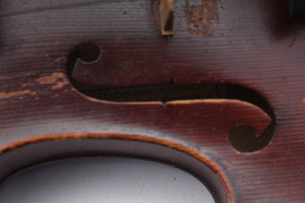 C. 1900 B&J New York Copy of Landolfi 4/4 Violin with Bow and Case