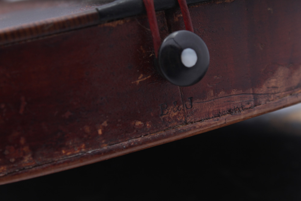 C. 1900 B&J New York Copy of Landolfi 4/4 Violin with Bow and Case