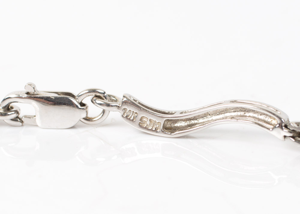 14K White Gold Diamond Bracelet