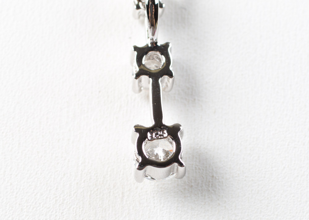 Sterling Silver Necklaces with Cubic Zirconia Dangle Pendants